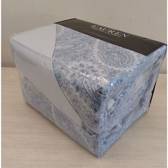 Ralph Lauren LAUREN FLANNEL 100% Cotton Blue BANTRY PAISLEY King Duvet Cover Set - Picture 5 of 10